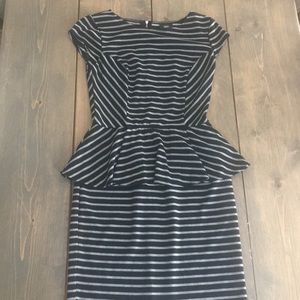 Striped peplum dress